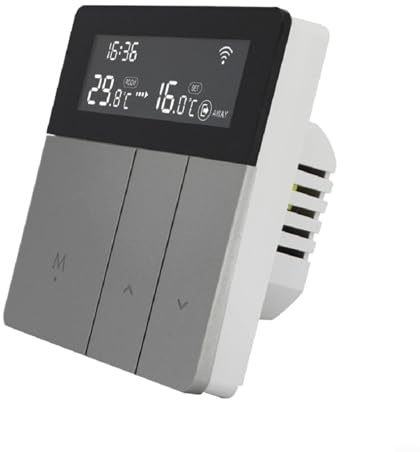 URPIZY Smart Wifi Thermostat, Programmierbares WLAN-Thermostat Mit LCD, Tuya-kompatibel Für Heizungssteuerung, 5+2 Zeitplan Und Präzise Temperaturregelung(i8-GC)