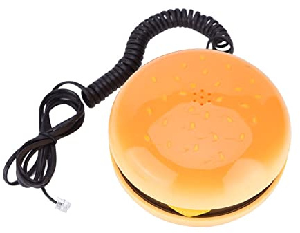 BAFOVY Novità Telefono Hamburger, Divertente Telefono Fisso per Decorazioni per la Casa con Selezione a Frequenza Vocale e Flash, per Regalo e Uso Domestico