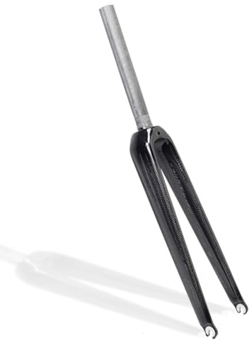 650C/700C Kolfiber Landsvägscykel Stel Gaffel 1-1/8 Rak Rör Fälgbroms Snabbkoppling 100mm Lätt Cykelgaffel(Glossy Black,700C)
