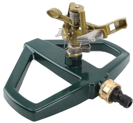 GYZOUKA Arroseur Rotatif, Arroseur Automatique Réglable à 360 Degrés pour Pelouse de Jardin avec Base en Métal, pour Arrosage de Grandes Surfaces (Jaune)