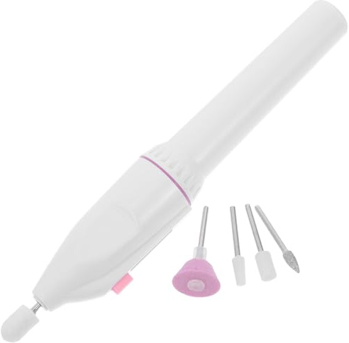MAGICLULU Polisseuse à Ongles Électrique Portable Blanche en Plastique et Alliage, Stable et Facile à Utiliser pour Manucure DIY à Domicile et Nail Art