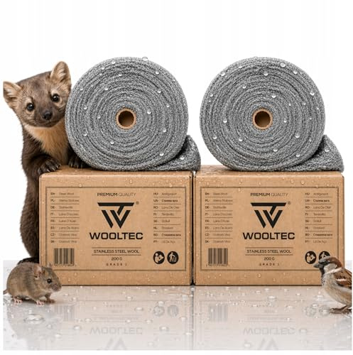 Edelstahlwolle 400g Grad 1 – Nagerstop gegen Mäuse Ratten Marder WOOLTEC | Rostfreie Barriere für feuchte Bereiche und Außenanwendungen
