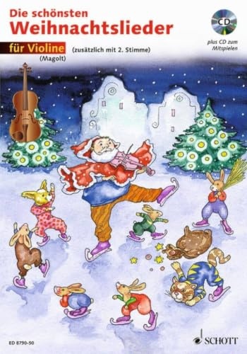 Die schönsten Weihnachtslieder, Notenausg. m. Audio-CDs, Für Violine, m. Audio-CD: sehr leicht bearbeitet. 1-2 Violinen.