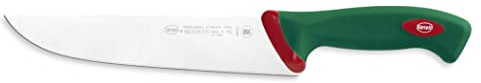 Sanelli Ligne Premana Professional,Couteau Boucher Cm.22,Acier Inoxydable,Vert et Rouge,35.0x3.0x5.0 cm