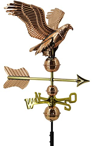 Linneborn Girouette 3D représentant un aigle de 55 cm de long avec support universel en bronze (produit de langue allemande)