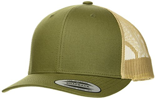 Flexfit Unisex Retro Trucker 2-Tone Baseballkappe, mossgreen/Khaki, One Size