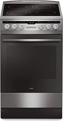 Amica 57CE3.315HTaQ(Xx) - Cocina (Cocina independiente, Acero inoxidable, Botones, Giratorio, Electrónico, Cerámico, Eléctrico)