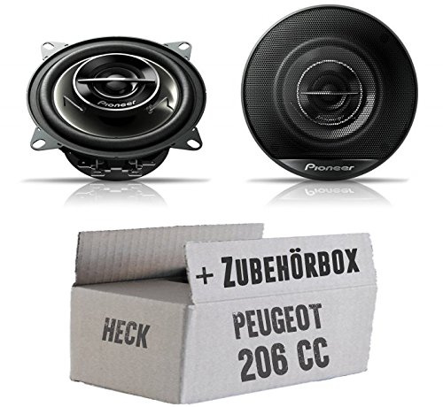 Pioneer TS-G1020i - 10cm Koaxe - Einbauset passend für Peugeot 206 CC Heck - justSOUND