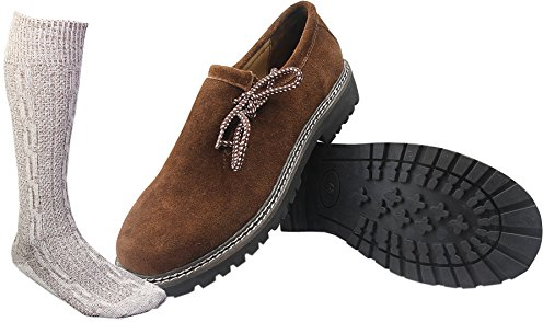 ALL THE GOOD Trachten Schuhe + Trachtensocken socken Haferlschuhe Almhaferl Trachtenschuhe (45)