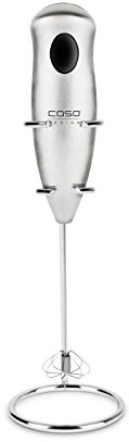 Caso 1611 Fomini Inox - Design Milchaufschäumer, Milchschäumer mit Edelstahlfeder, ideal auch für Milchshakes & Dressings, ca. 12 Umdrehungen / min.
