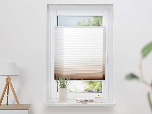 K-home Klemmfix-Plissee Farbverlauf Braun 40cm x 130cm (B x L)
