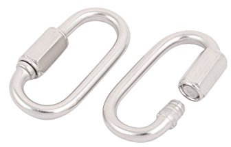 Aexit 4mm 304 Collegamenti rapidi in acciaio inossidabile Maglie catena Moschettone tono argento 2pz ID: 208224