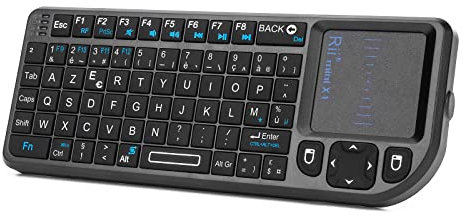 Rii Mini Clavier K01X1 sans Fil(AZERTY) 2,4 Ghz avec Touchpad pour PC, Pad, Xbox 360, PS3, TV Box Google Android, HTPC, IPTV. …