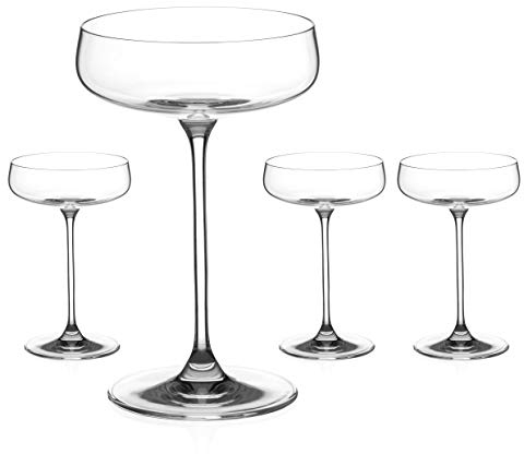 DIAMANTE Champagne Cocktail Saucers - ‘Auris’ Collection Undecorated Crystal - Set of 4