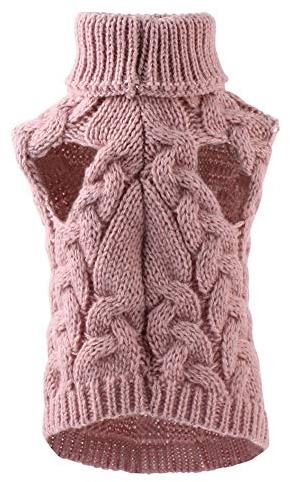 YAOTT Hunde Strickjacke Sweater Gestrickter Pullover für Kleine Mittelgroße Hunde Strickpullover Warm und Komfortable Hundepullover Haustier Bekleidung Haut rosa M