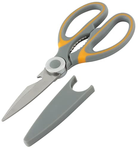 GTSE Heavy Duty Kitchen Scissors, Stainless Steel Blades, Easy Grip Ambidextrous Handles, Dishwasher Safe, Multi-Purpose Kitchen Shears with Cover