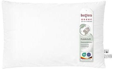beties - PublikSoft - Daunen Füllkissen 40x60 cm – 400 g halbweiße 70% Daunen 30% Federn – waschbares Baumwoll Inlett – Sofakissen, Kopfkissen & Couchkissen – weich & komfortstützend