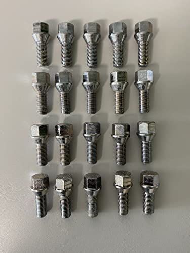 20 bulloni per ruota M12 x 1,5, 26 mm, compatibili con Mini, Dacia, BMW, Smart