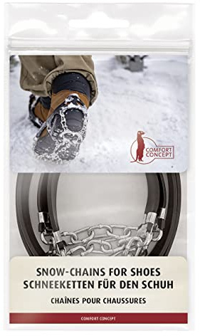 Schneekettenfür Schuhe, Gleitschutzketten, für sicheren Halt bei Schnee | Spikes zum Überziehen, Schuhkrallen, Rutschfrei bei Schneeglätte und Eis, Made in Germany, 1 Paar
