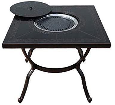 Table barbecue Table de Barbecue sans fumée for ménage extérieur Commercial intérieur charbon de bois marmite cour balcon loisirs Table en fonte d'aluminium Pour barbecue extérieur ( Size : 120cm )