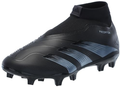 adidas Unisex Bota de fútbol Predator League Laceless césped natural seco, Core Black/Carbon/Core Black, 44