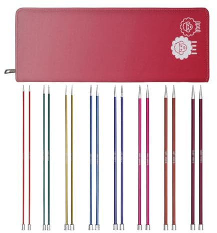 KnitPro Zing Deluxe Lange-Nadel-Set 12 (30cm) | 8 Größen (2,5 mm bis 6 mm)