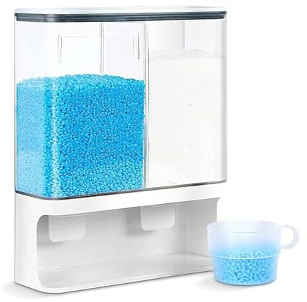 Müsli Aufbewahrungsbehälter, Waschmittelspender, 3L, Müslibehälter mit Deckel, luftdicht, Wandmontage, Duftperlen Spender mit Deckel zur Aufbewahrung von Reis/Wäscheperlen/Waschpulver