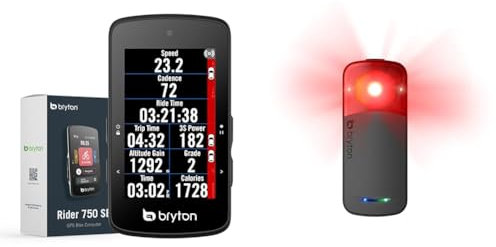 Bryton Rider 750 SE & Fanalino Posteriore Gardia R300 con Radar retrovisore Unisex Adulto, Nero, Unica
