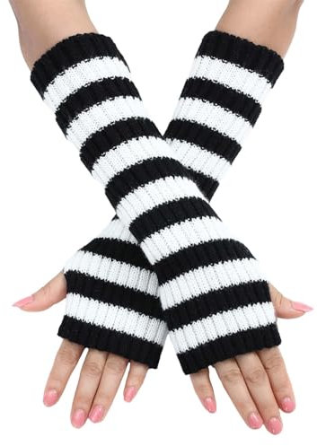 Winter Warme Pulswärmer Handstulpen Strick Handstulpen Damen Daumenloch Dehnbare gestrickte Armstulpen Warme Häkel Armstulpen