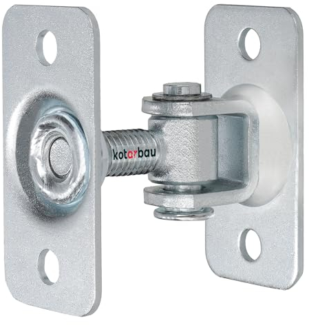 KOTARBAU® Torband Verstellbar Türangeln M12 zum Schrauben Doppelsockel S235JR Stahl Galvanisch Verzinkt Türscharniere Silber Einstellbares Scharnier Torscharniere Türband Torangel
