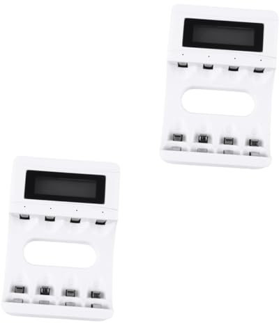 PartyKindom 2pcs Smart Lcd Display Slots Batteries Charger Rechargeable Battery Charger Equipment for Laptop and Devices