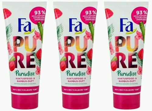 6x Fa Duschgel Pure Paradise Kaktusfeige-& Bambus-Duft,Erfrischender Duschgel, 200ml (6er Pack)