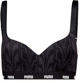 PUMA Damen Printed Sports Bra, Schwarz, M EU