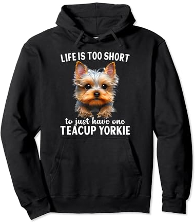 Teacup Yorkie Carrier Plush Near Me Yorkshire Terrier Teacup Pullover Hoodie