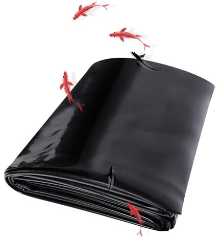 Yidelchon Teichplane HDPE Teichfolie 3x3m 4x5m 5x8m 6x12m 8x10m 10x12m 12x15m Teichmembran UV-Beständigkeit Für Schwimmteich Koiteich Bachläufe Wasserfälle Stärke 0.12mm(Size:8x8m)