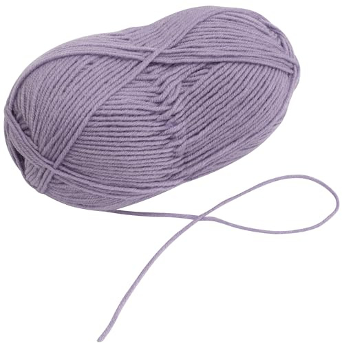 AERZETIX - C74564 - Gomitolo di filato per maglieria 100 g - colore lillà chiaro - in 51% acrilico 49% lana - ganci aghi sartoria merceria abbigliamento sciarpe