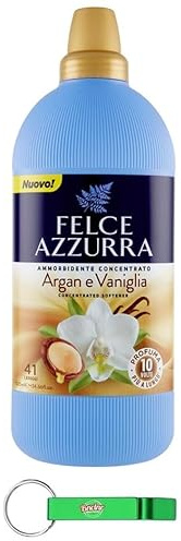 12 X Felce Azzurra – Ammorbidente Concentrato Argan e Vaniglia – Ammorbidente concentrato in Argan e Vaniglia – 41 lavaggi – 1025 ml + portachiavi Beni Culinari