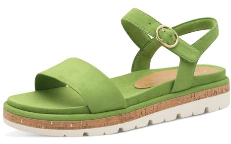 MARCO TOZZI Sandali da donna piatti con chiusura in velcro comodi, mela, 38 EU