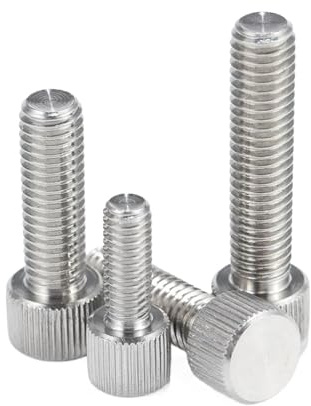 Aqxyju M2 M2.5 M3 M4 M5 M6 M8 304 Edelstahl Rändelschraube Rundkopf Handfestziehschraube Chassis Rändelschraube Maschinenwerkzeug Einstellung Handschraube(6mm,M4-10pcs)