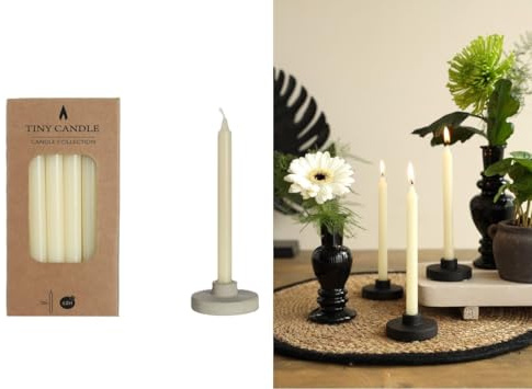 NaDeco Baumkerzen, Set mit 12 STK, Höhe 14cm, Ø 1,2cm, in vielen Farben erhältlich, Brenndauer 2 Std | Wachs-Baumkerzen | Christbaumkerzen | Wachskerzen, Farbe:Creme | Beige