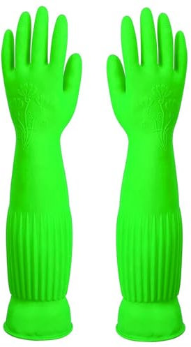 YIOIY Reinigungshandschuhe, wasserdichter und ölbeständiger Gummihandschuh für Küchenreinigung, Kleidung, Reinigung, Haushaltsreinigung, Geschirrspülen, Autowäsche, Haustierpflege (grün, M)