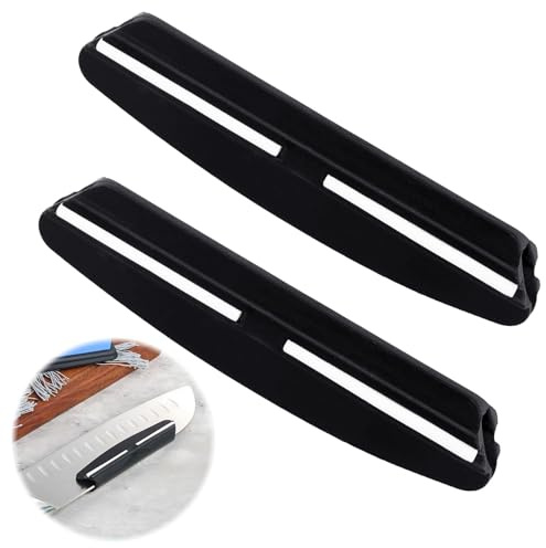 2 Stück Schleifhilfe Set Schleifhilfe Messer, Schärfhilfe für Schleifstein, Manuelle Schärfhilfe für Messer, Stabiler und Leichter Kunststoff, für Anfänger, Schwarz