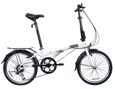 Dahon Dream D6 Bicicleta Plegable para Adultos de 20 Pulgadas, 6 Velocidades, Frenos V-Brake Bicicleta Urbana Plegable para Desplazamientos Blanco
