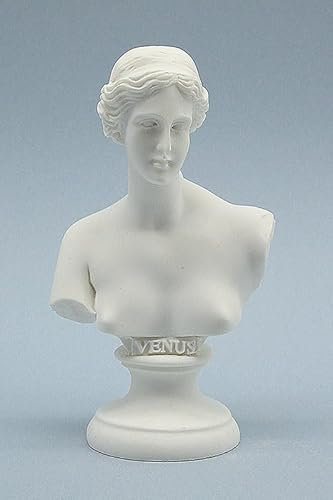 Estatua clásica de busto de Venus de Milo, escultura de mitología romana griega, color blanco, 14,50 cm