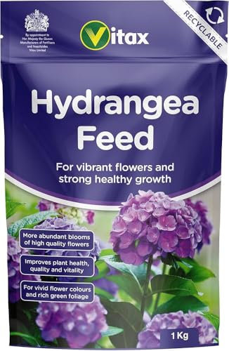 Vitax Hydrangea Feed 1kg – Specialist Fertiliser for Vibrant Blooms & Healthy Shrubs – Promotes Colour, Growth & Root Strength – Ideal for Blue, Pink & White Hydrangeas in Beds or Pots