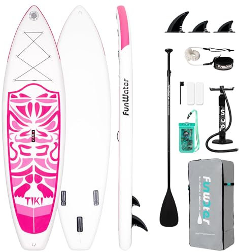 FunWater 10'6–11'6 SUP Board, aufblasbares Stand-Up Paddle Board für alle Könnensstufen, ideal für Einsteiger & Familien, mit Anti-Rutsch Eva-Deck, Paddel, Pumpe & komplettem Zubehör