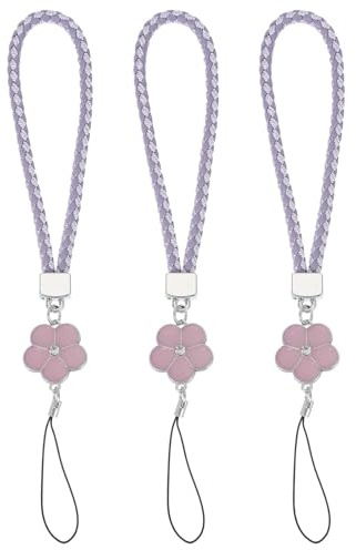 PATIKIL Phone Lanyard Wrist Straps, Creative Braided Flower Phone Charm Straps Wrist Lanyard for Case Camera Keychain Hand String