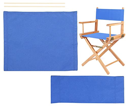 1 Set Regiestühle, Klappstühle, Bezugsset, tragbare Regiestühle, Clubstühle, Segeltuch-Sitzbezüge für Garten, Innen- und Außenbereich, Hocker-Schutz, Ersatz (blau)