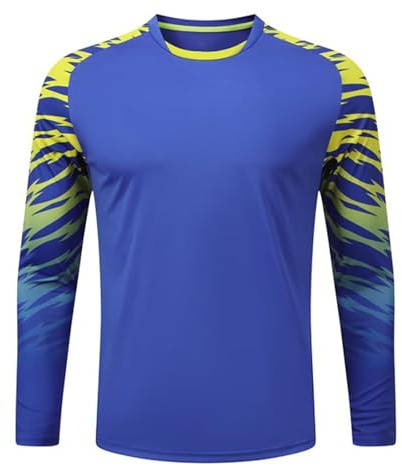 inlzdz Maglia da Portiere Bambino Football Goalkeeper Shirts Maglia Termica a Manica Lunga con Protettiva Top Sportivo da Basket Pallavolo Allenamento C Blu 15-16 Anni