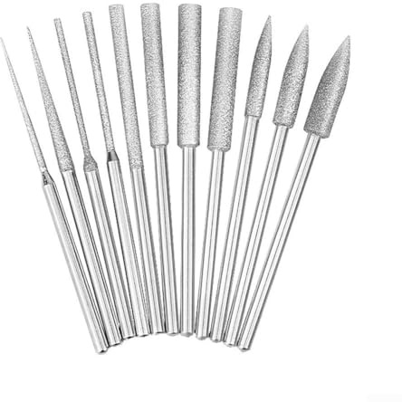 Diamant-Frässtift-Set mit 3-mm-Schaft für Präzisionsschleifen, Polieren, Schnitzen auf Stein, Glas, Fiberglas für die meisten Drehwerkzeuge